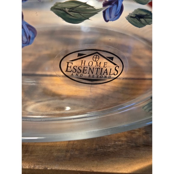 Home Essentials and Beyond Glass Covered Cheese Dome Hand Painted Fruit Design - Picture 5 of 11